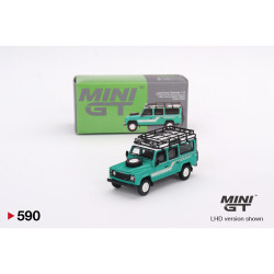 MiniGT Land Rover Defender 110 '85 County Station Wagon Trident Green 1:64 590-R