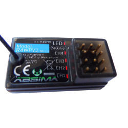 Absima R4WP V2 Receiver 4ch 2.4Ghz Micro for Radio Control Cars etc