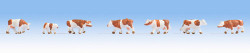 Noch Brown and White Cows (7) Figure Set Z Gauge 44251