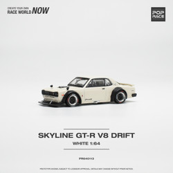 Pop Race Skyline Gt-R V8 Drift Hakosuka - White 1:64 Diecast Model 640113