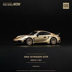 Pop Race 992 Stinger GTR Gold 1:64 Diecast Model 640042