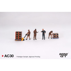 MiniGT UPS Driver & Worker Figures 1:64 Diecast Model AC30