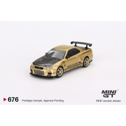 MiniGT Nissan Skyline GT-R (R34) Top Secret Gold Japan 1:64 Diecast Model 676-R