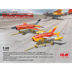 ICM 48399 US Aerial Target Drones w/Transport Trolleys 1:48 Model Kit