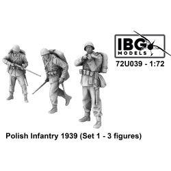 IBG Models 72U039 Polish Infantry 1939 Set 1 - 3 Figure 1:72 Model Kit