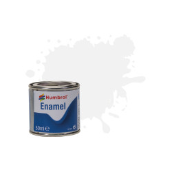 Humbrol 50ml Enamel Paint Tinlet - No 130 White Satin Model Kit Paint