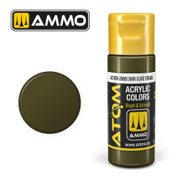 ATOM COLOR Darl Olive Drab 20ml Model Paint Ammo by Mig 20065