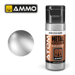 ATOM METALLIC Silver 20ml Model Paint Ammo by Mig 20164