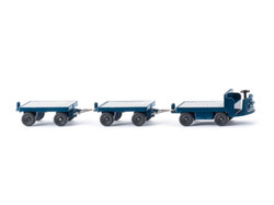 Wiking Electric Cart with Trailers Green Blue 1956-69 HO Gauge 116004