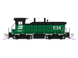 Kato EMD NW2 Switcher Burlington Northern 534 (DCC-Fitted) N Gauge 176-4377-DCC