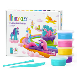 Hey Clay Rainbow Unicorns 15 Can Large Set Air-Dry Clay E73729