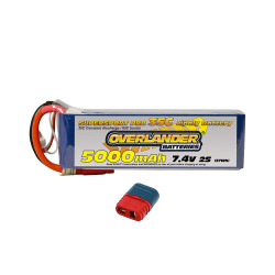Overlander 5000mAh 7.4V 2S 35C Supersport Pro LiPo RC Battery w/Deans Connector