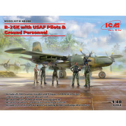 ICM 48280 Douglas B-26K Plane w/USAF Pilots & Personnel Vietnam 1:48 Model Kit