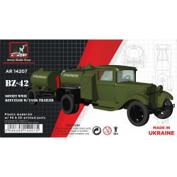 Armory 14207 BZ-42 Soviet WWII Refueler GAZ-AA Chassis w/Trailer 1:144 Model Kit