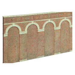 Hornby R7372 High Level Arched Retaining Walls x 2 (Red Brick) 1:76/OO Gauge