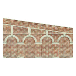 Hornby R7374 High Stepped Arched Retaining Walls x 2 (Red Brick) 1:76/OO Gauge
