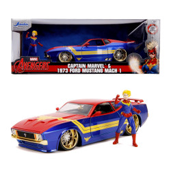 Jada Hollywood Rides Marvel Captain Marvel 1973 Ford Mustang 1:24 Diecast Model