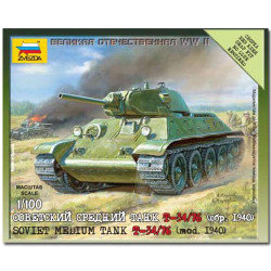 ZVEZDA 6101 Soviet Tank T-34/76 Model Kit 1:100