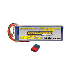 Overlander 5000mAh 14.8V 4S 35C LiPo Supersport Battery RC Car Deans Connector