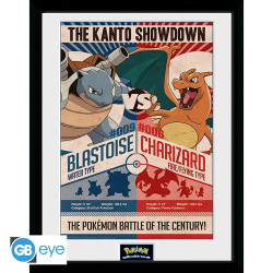 POKEMON - Blastoise vs Charizard Kanto Showdown Framed Print 12" x 16"