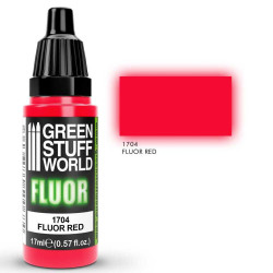 Green Stuff World Red Fluor Model Paint 17ml 1704