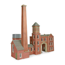 Metcalfe PO284 Boilerhouse w/Chimney & Factory Entrance Red Brick OO Gauge Kit