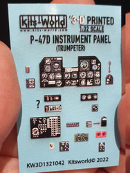 Kits World P-47D Thunderbolt Instrument Panel 1:32 Decals Trumpeter Models