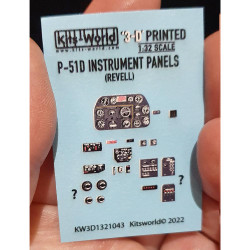 Kits World NA P-51D Mustang Instrument Panel 1:32 Decals Revell 03838 Models