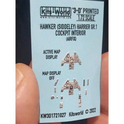 Kits World 3D Colour BAe Harrier GR.1 Instrument Panel 1:72 Decal for Airfix Kits
