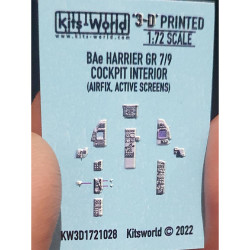 Kits World BAe Harrier GR.7/9 Cockpit w/Active Screens 1:72 Decal for Airfix Kits