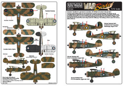Kits World Gloster Gladiator Roundels, Codes & Serial Decals 1:72 Early WWII