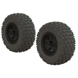 Arrma Fortress SC Tire Set Glued Black (2) RC Spare Tyres AR550042