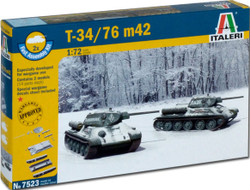ITALERI T34/76 M42 2x Fast Assembly Models 7523 1:72 Military Model Kit