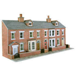 Metcalfe PO274 Low Relief Red Brick Terraced House Fronts OO Gauge Kit