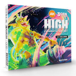 AK Interactive 11780 High Pigmentation 3G Acrylic Paint Set 14 Colours