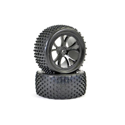 FTX Vantage Rear Buggy Tyre Mounted On Wheels (Pr) Black RC Spare Part FTX6301B