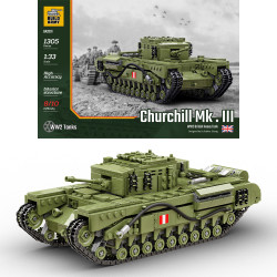 Build Army Churchill Tank 1:33 Brick Model 1305pcs B2001