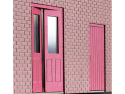 Dapol Kitmaster Posable Station Doors Red DA7C-000-002 O Gauge