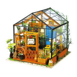ROBOTIME Rolife Cathy's Flower House Greenhouse 1:24 DIY Miniature Dollhouse DG104