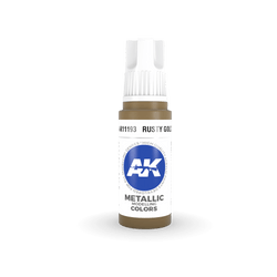 AK Interactive 11193 Rusty Gold 17ml 3rd Gen. Acrylic Model Paint