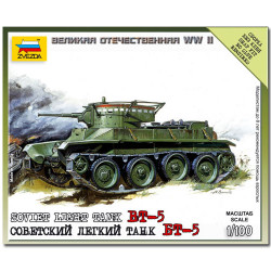ZVEZDA 6129 Soviet Tank Bt-5 Snap Fit Military Model Kit 1:100