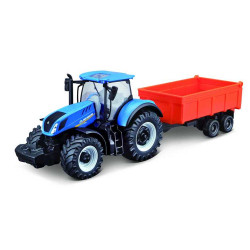 Bburago New Holland T7.315 Tractor w/Tipping Trailer 10cm Diecast Model 18-31658