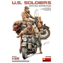 Miniart 35422 US Soldiers w/WLA Motorcycles 1:35 Model Kit