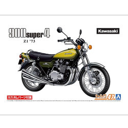 Aoshima 06266 Kawasaki Z1 900 Super4 '73 w/Custom Parts 1:12 Plastic Model Kit