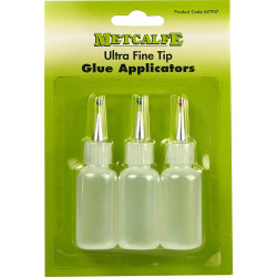 Metcalfe Ultra Fine Tip Glue 3 Applicator Bottles For OO N Gauge Card Kits MT907