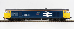 Heljan HN4037 Class 50 046 'Ajax' BR Large Logo Blue Black Roof O Gauge Diesel Loco