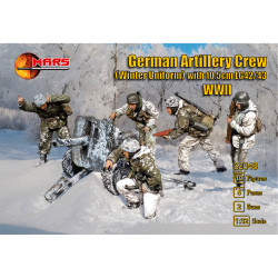 Mars 32048 German Artillery Crew (Winter Uniform) w/LG 42/43 1:32 Model Kit