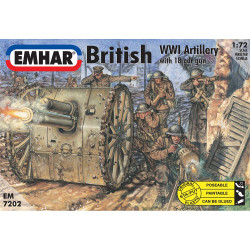 Emhar 7202 British WWI Artillery, Figures & 18lb Gun 1:72 Plastic Model Kit