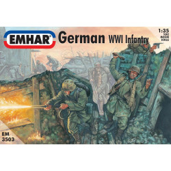 Emhar 3503 German Tank Crew & Infantry WWI Figures 1:35 Plastic Model Kit