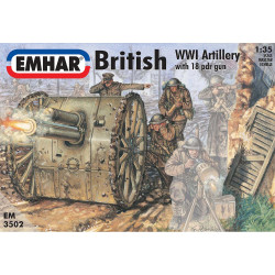 Emhar 3502 British Artillery Crew w/18lb Gun 1:35 Plastic Model Kit